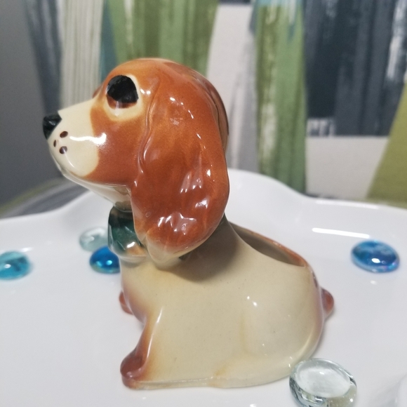 Vintage 1959's Cocker Spaniel Puppy Dog Small Ceramic Planter Figurine Retro Cut - Picture 5 of 9